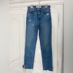 Reformation Julia High Waist Cigarette Slit Hem Jeans